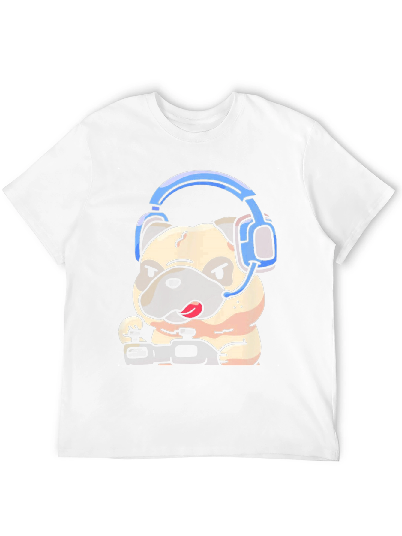 Gamer Pug Graphic Tee - Playful Style