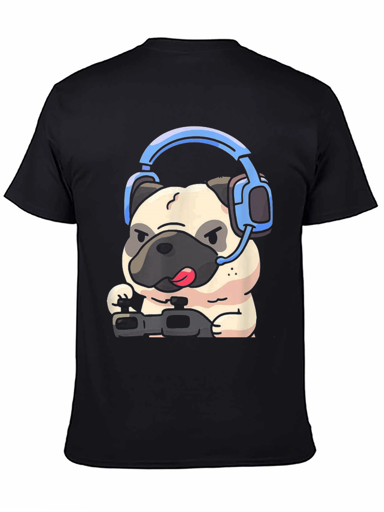 Gamer Pug Graphic Tee - Playful Style