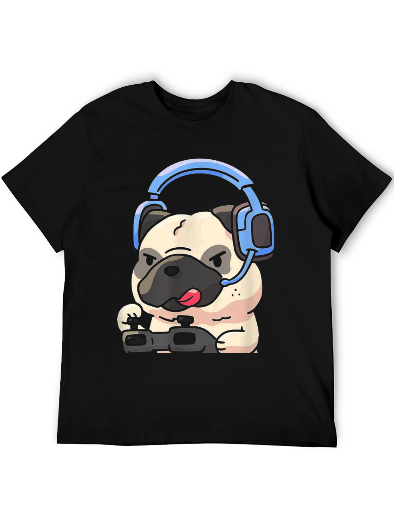 Gamer Pug Graphic Tee - Playful Style