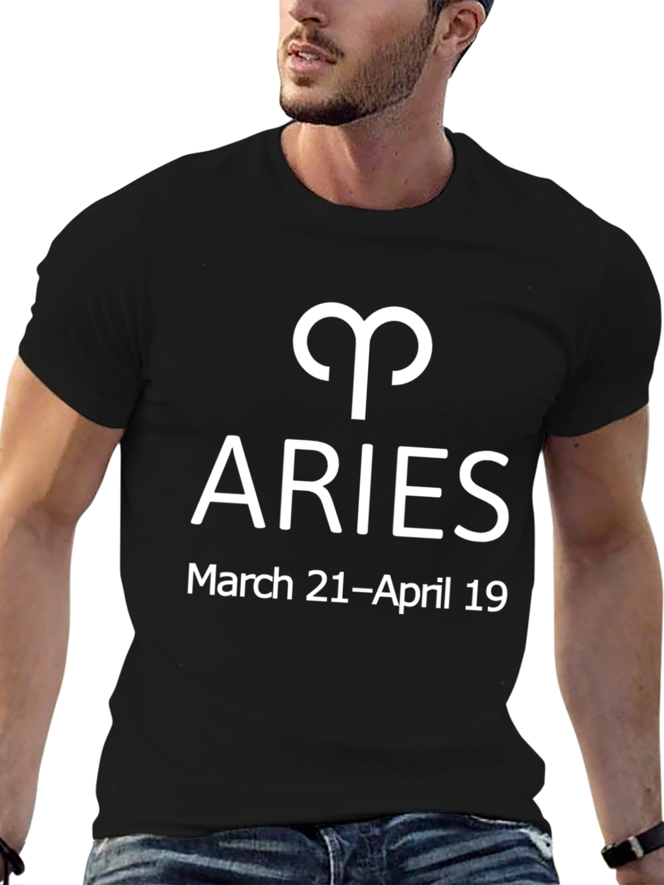 Aries Zodiac Sign Black T-Shirt