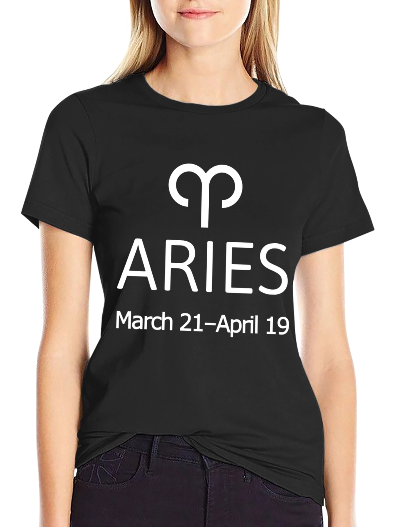 Aries Zodiac Sign Black T-Shirt