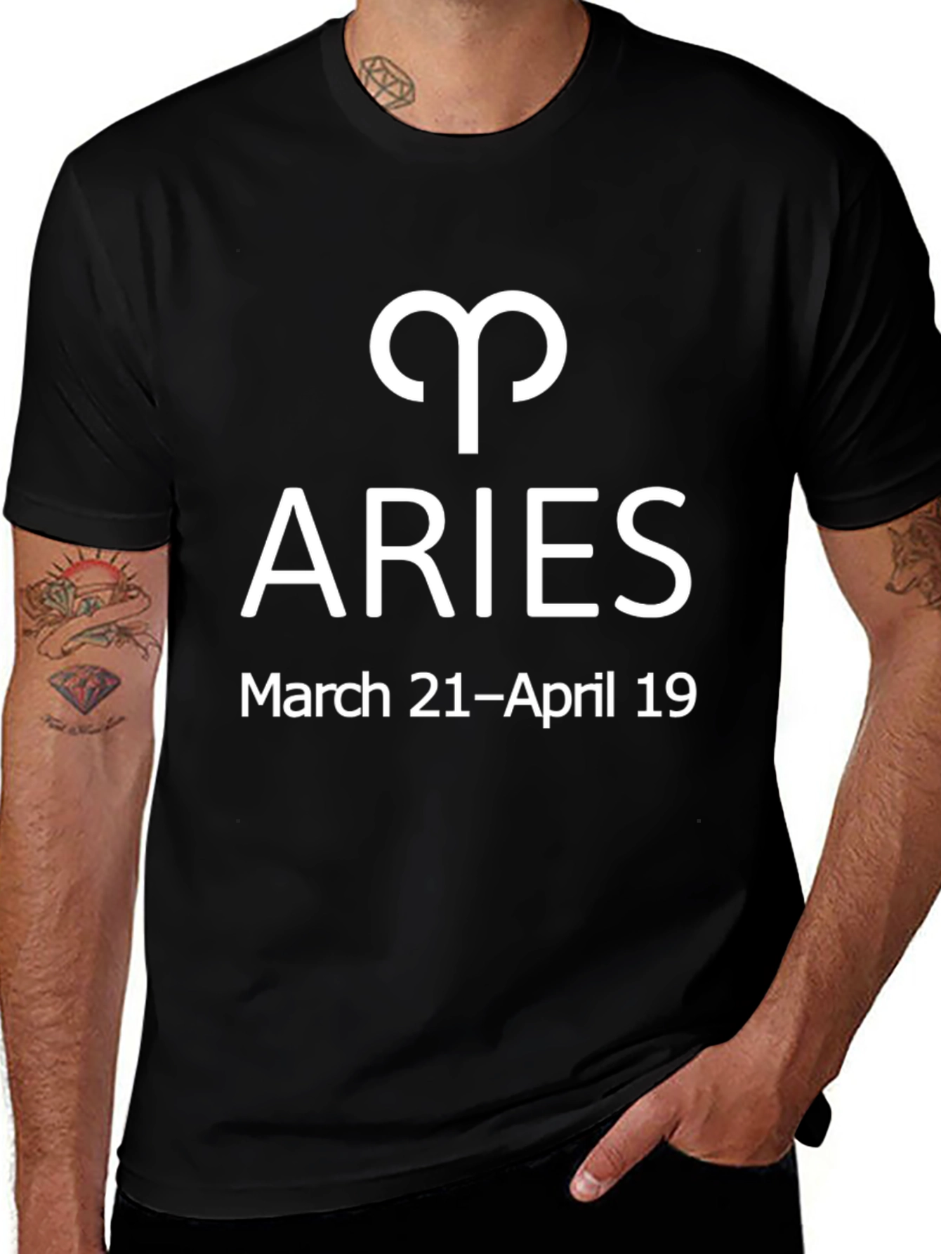 Aries Zodiac Sign Black T-Shirt