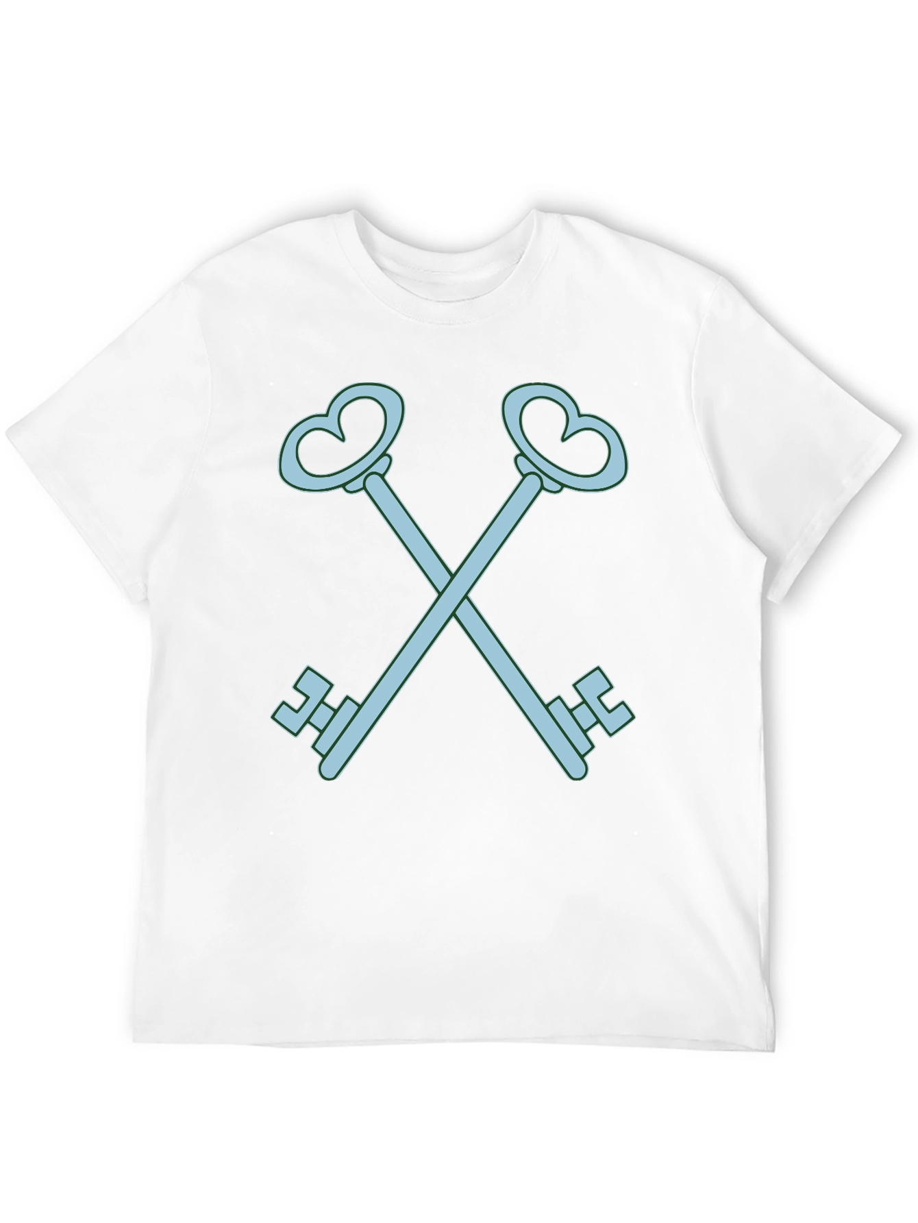 Heart Key Graphic Tee - Black Cotton