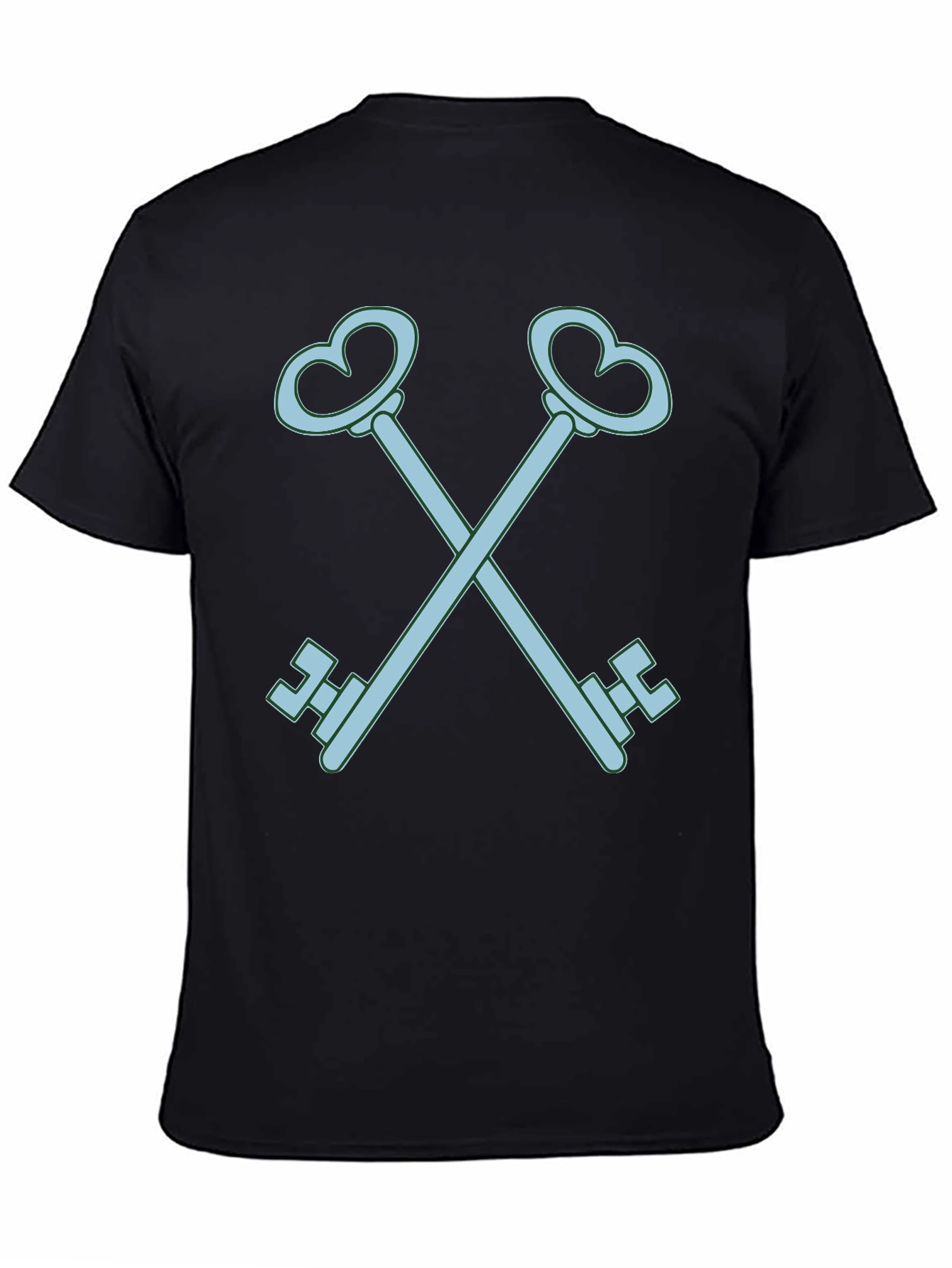 Heart Key Graphic Tee - Black Cotton