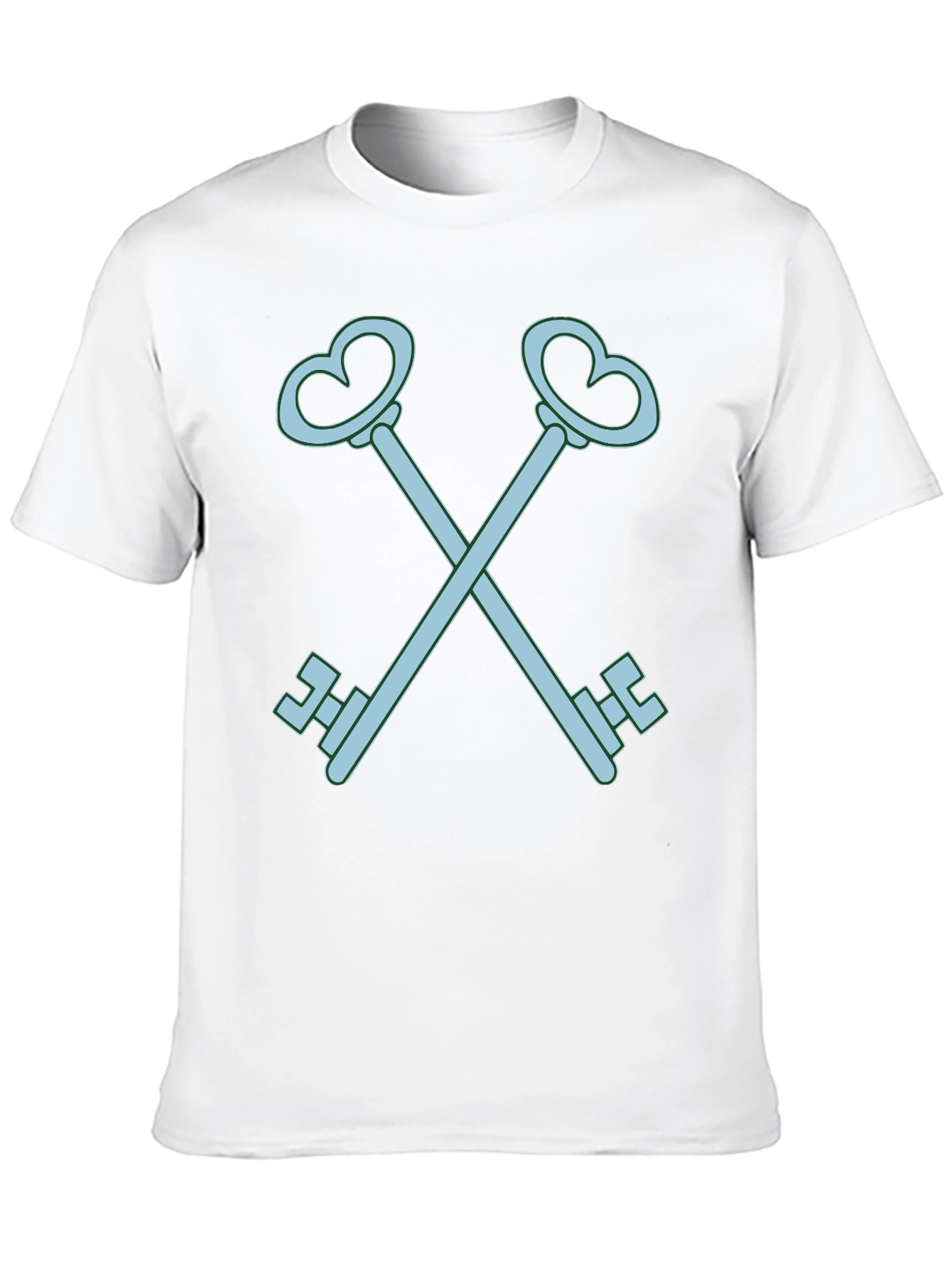 Heart Key Graphic Tee - Black Cotton