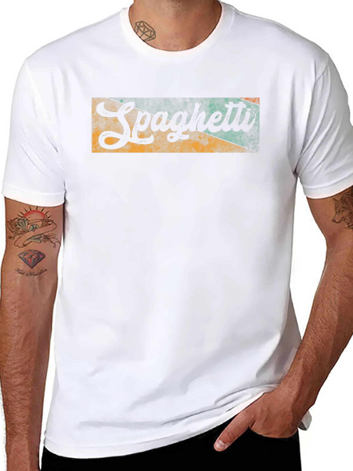 Retro Spaghetti Graphic Tee - Classic Comfort