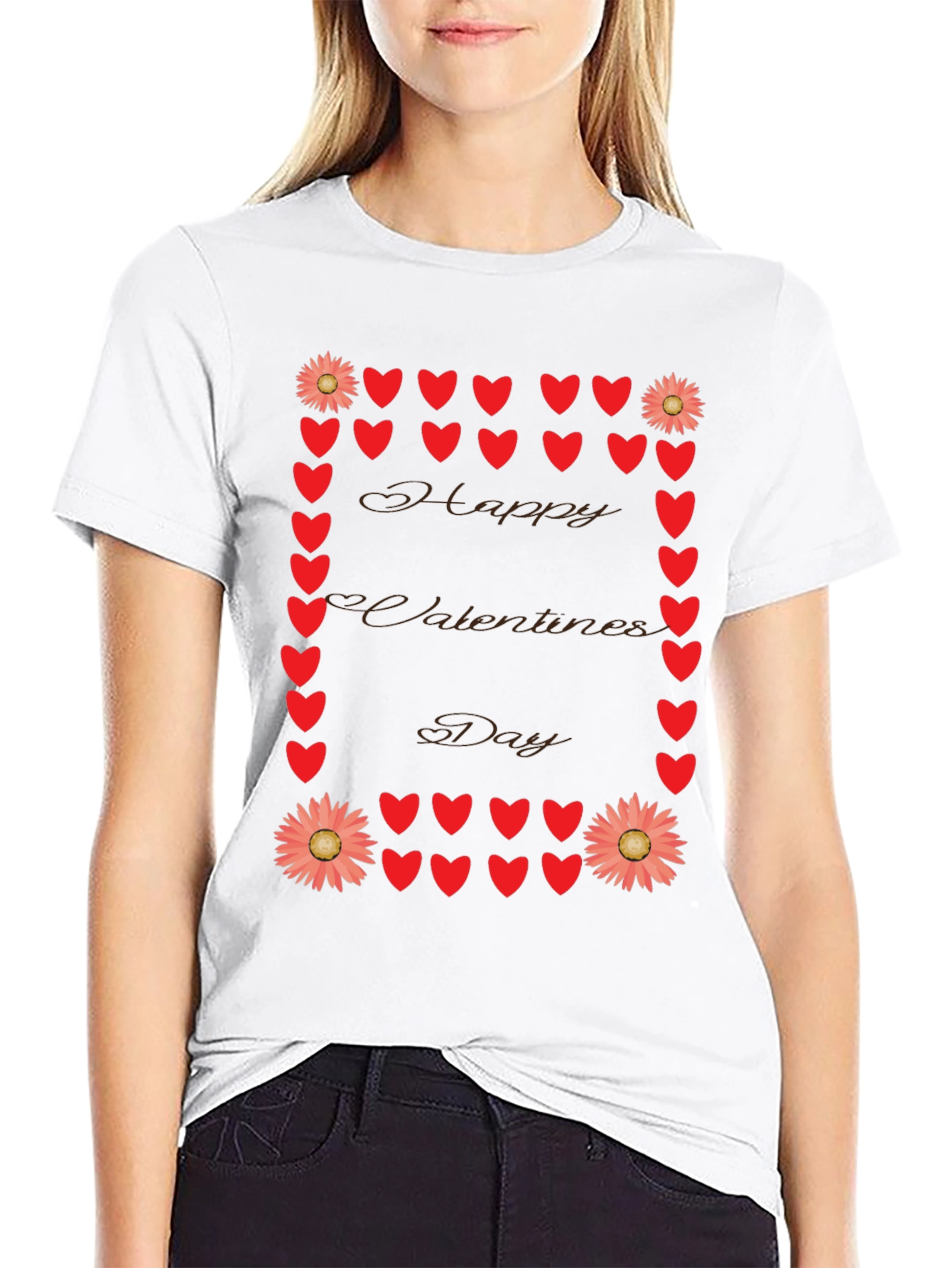 Valentines Day Heart & Flower T-Shirt