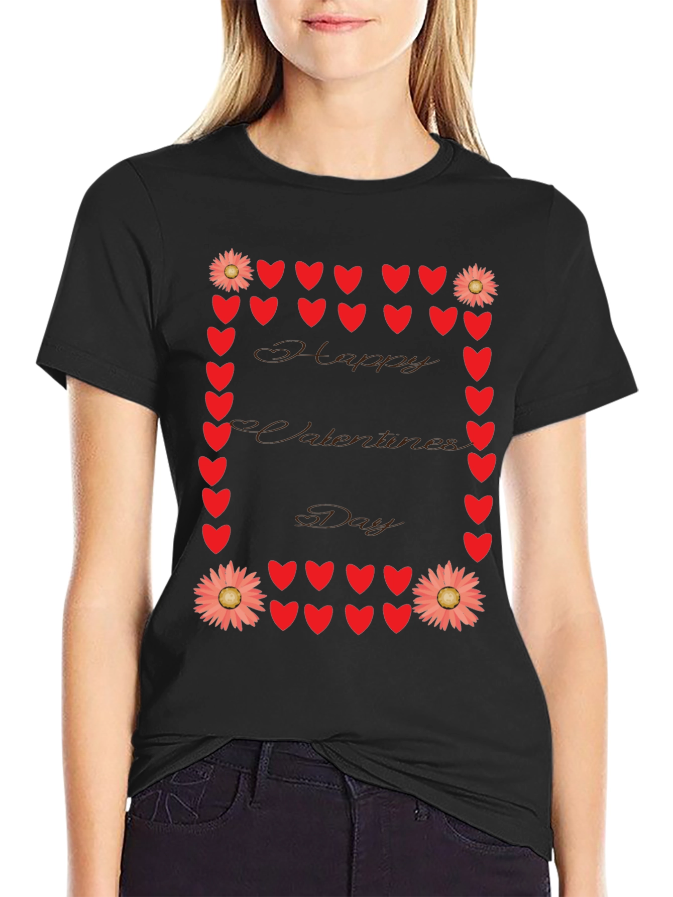 Valentines Day Heart & Flower T-Shirt