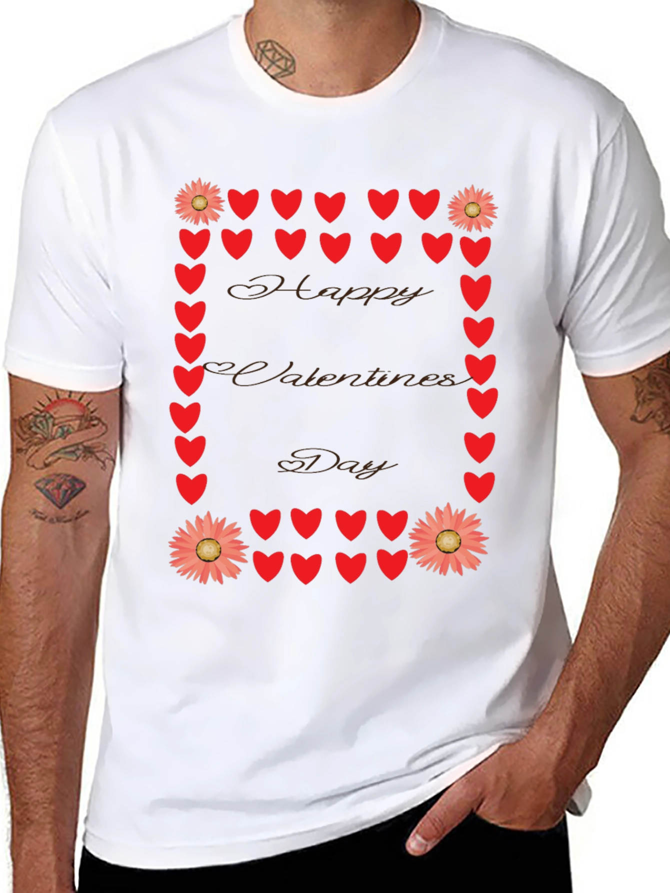 Valentines Day Heart & Flower T-Shirt