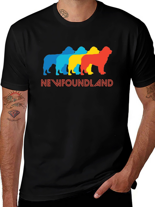 Newfoundland Dog T-Shirt - Colorful Pet Silhouette