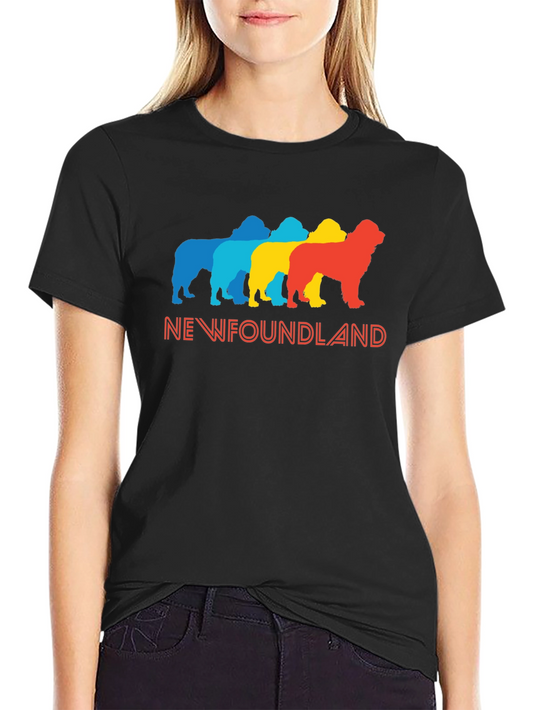 Newfoundland Dog T-Shirt - Colorful Pet Silhouette