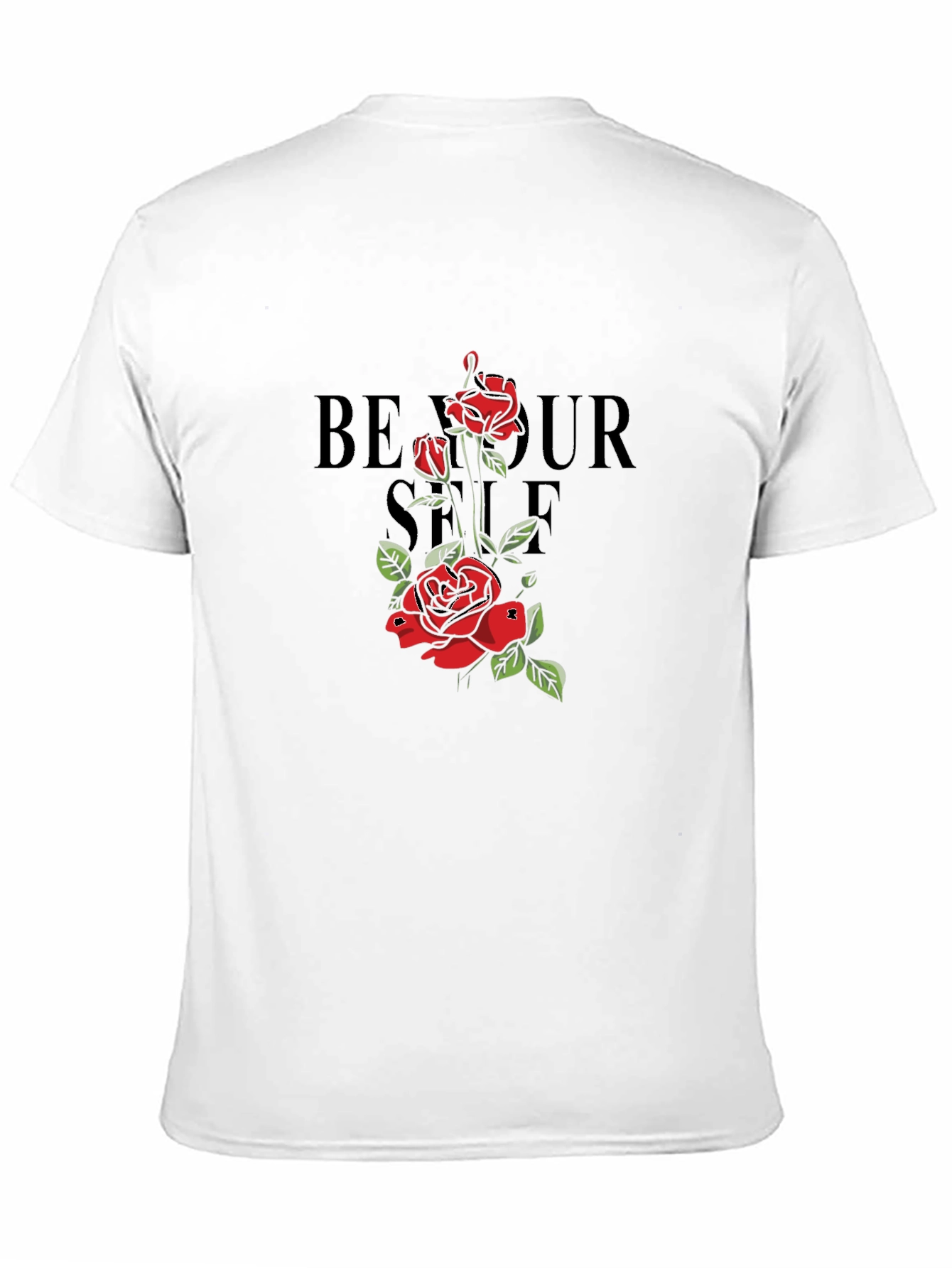 Be Yourself Rose Graphic Black T-Shirt