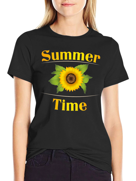Summer Time Sunflower Graphic T-Shirt