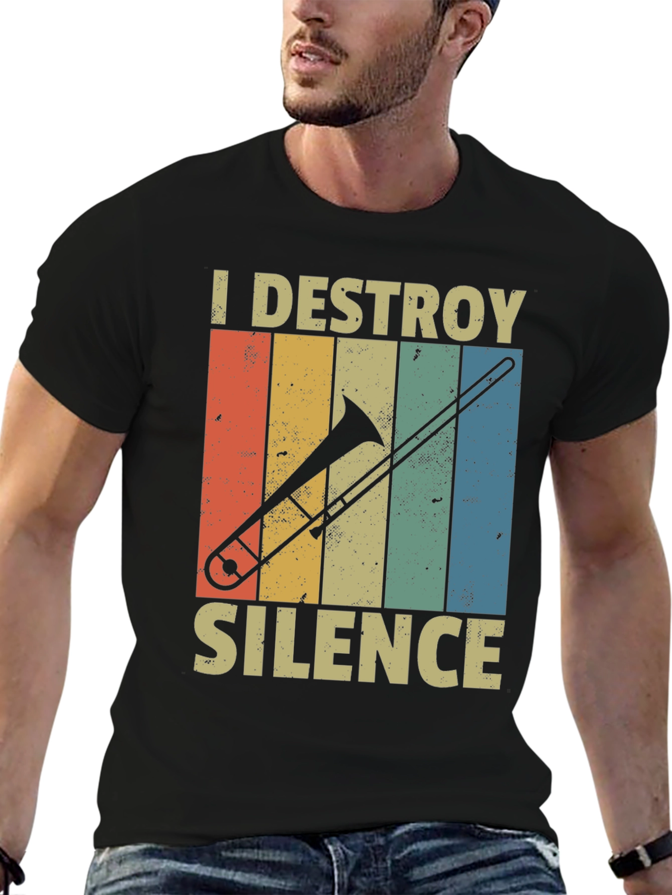 I Destroy Silence Trombone Player T-Shirt