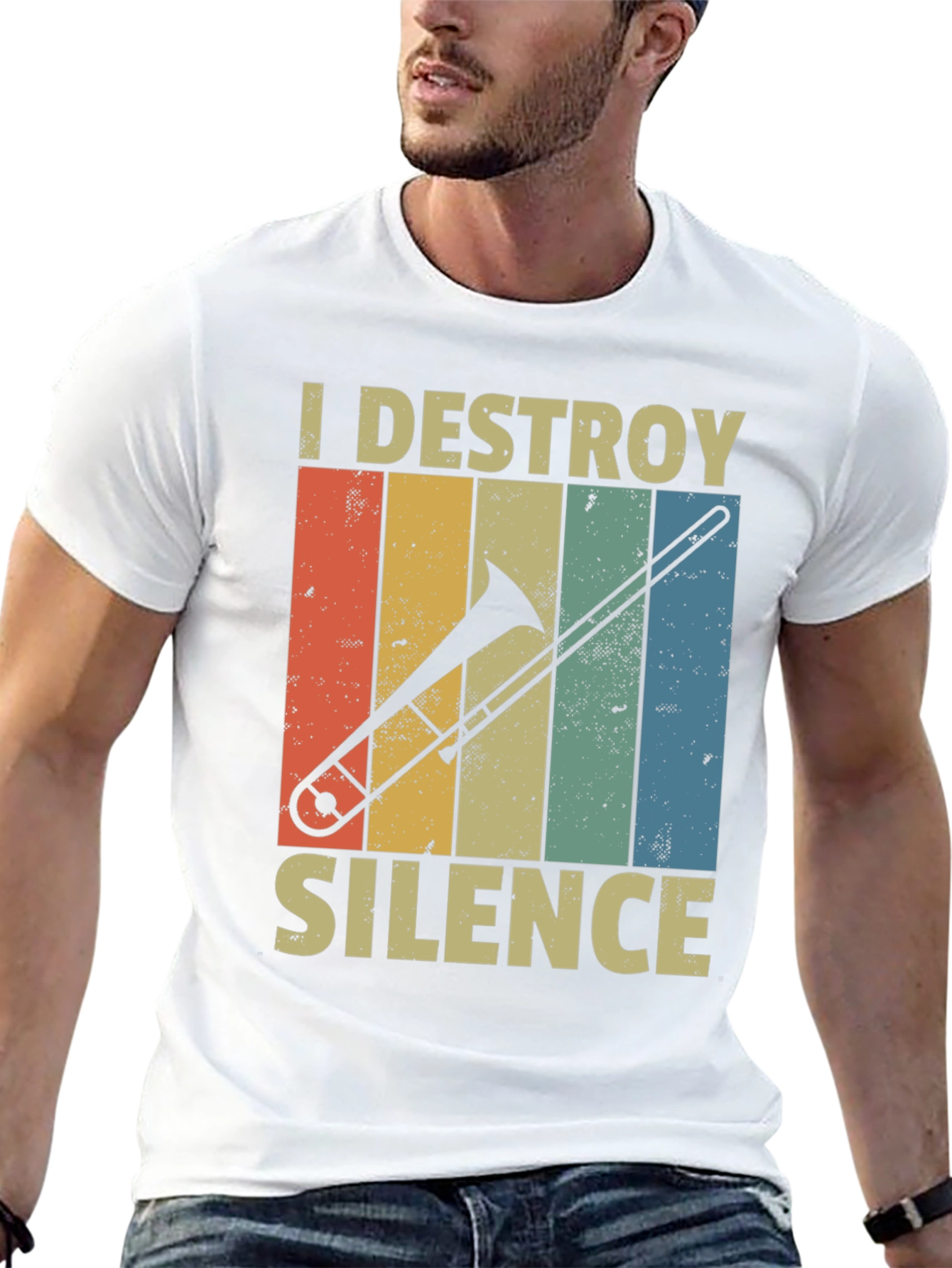 I Destroy Silence Trombone Player T-Shirt