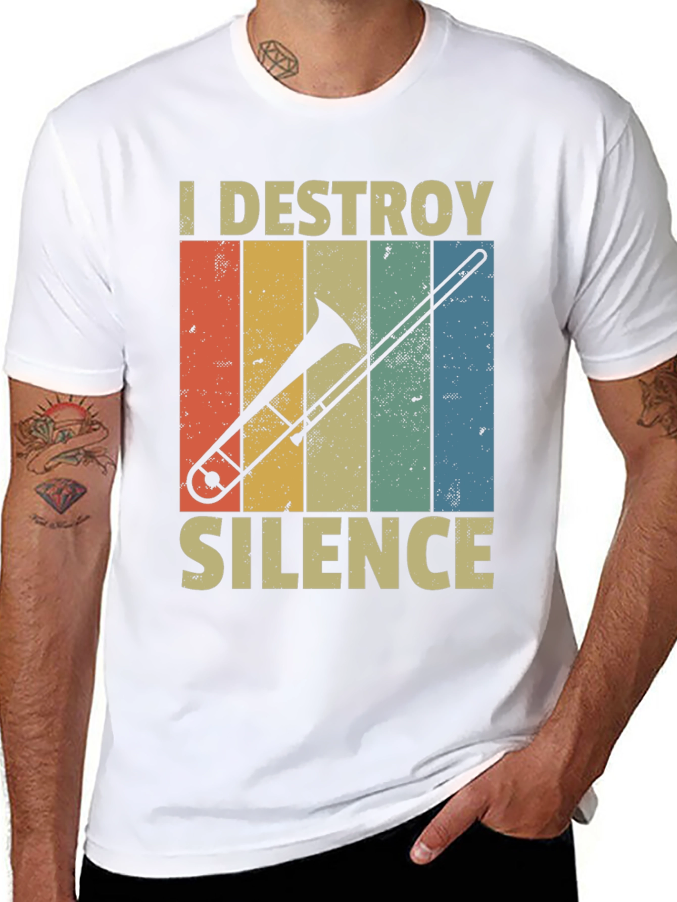 I Destroy Silence Trombone Player T-Shirt