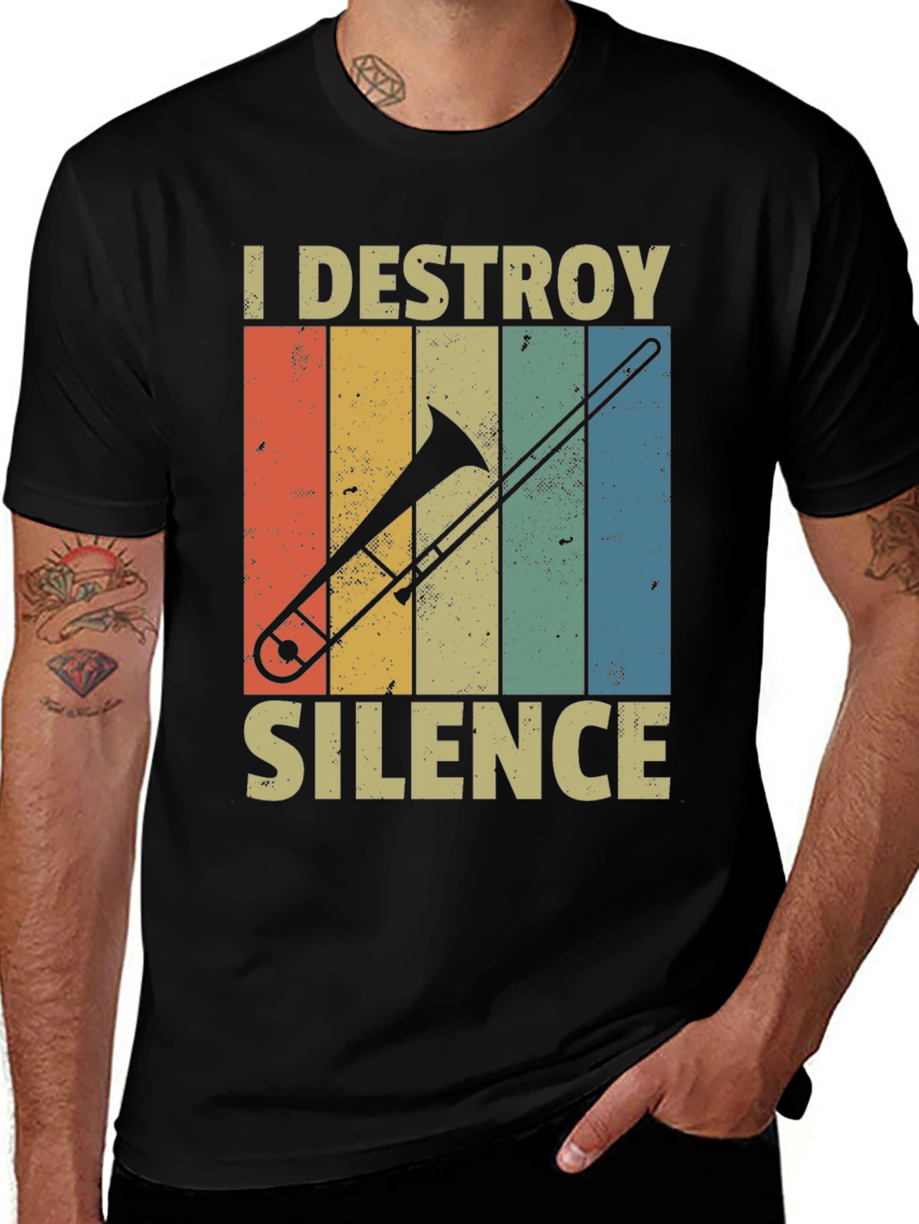 I Destroy Silence Trombone Player T-Shirt