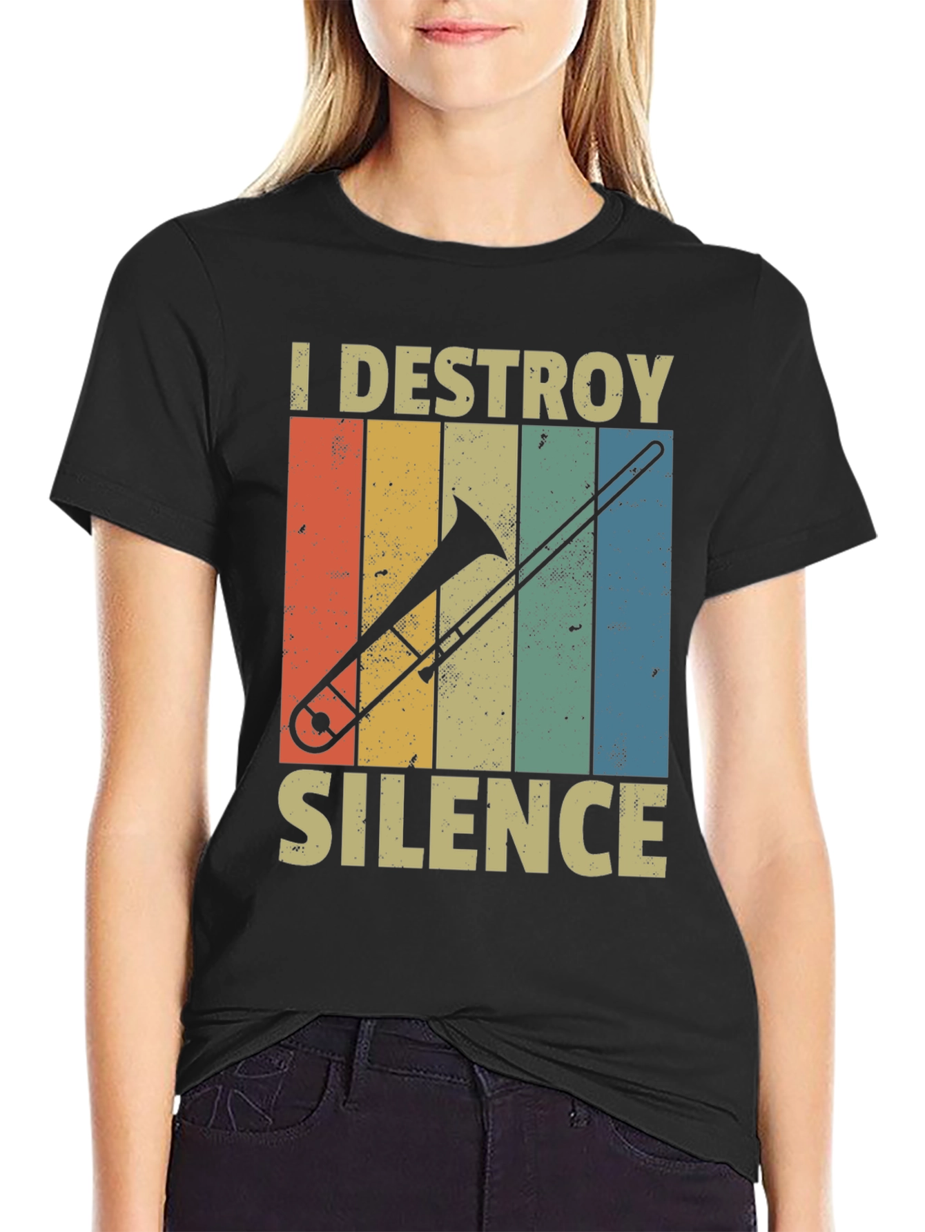 I Destroy Silence Trombone Player T-Shirt