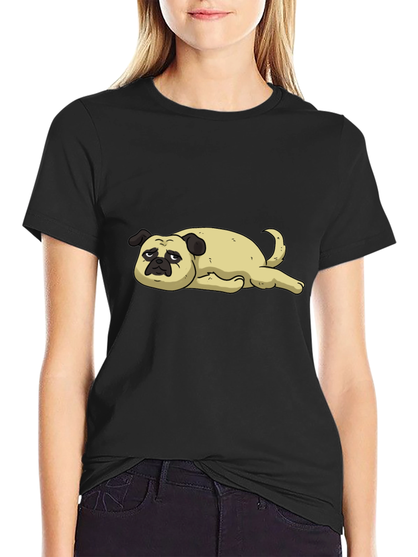 Sad Pug Graphic Tee - Unisex Cotton T-Shirt