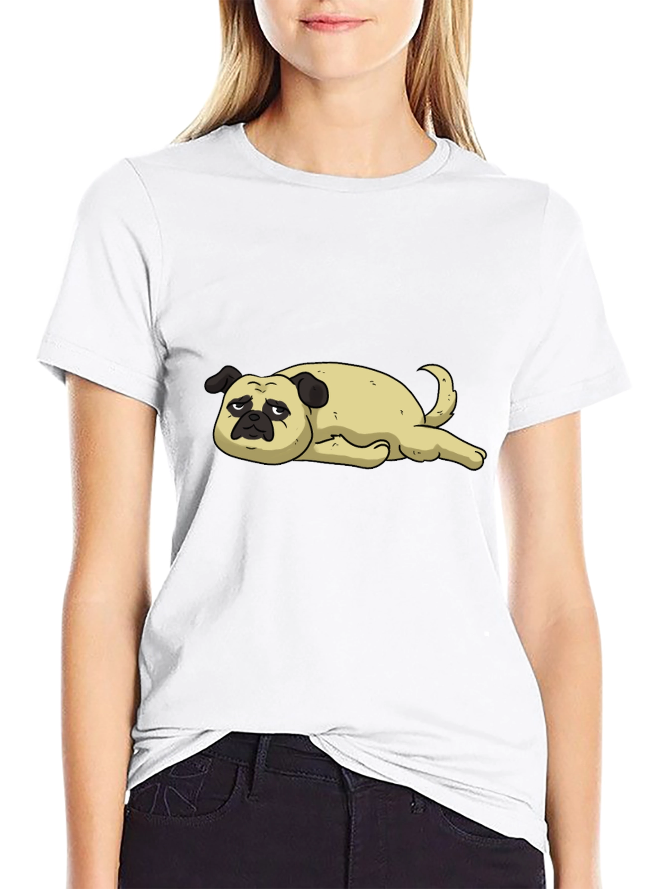 Sad Pug Graphic Tee - Unisex Cotton T-Shirt