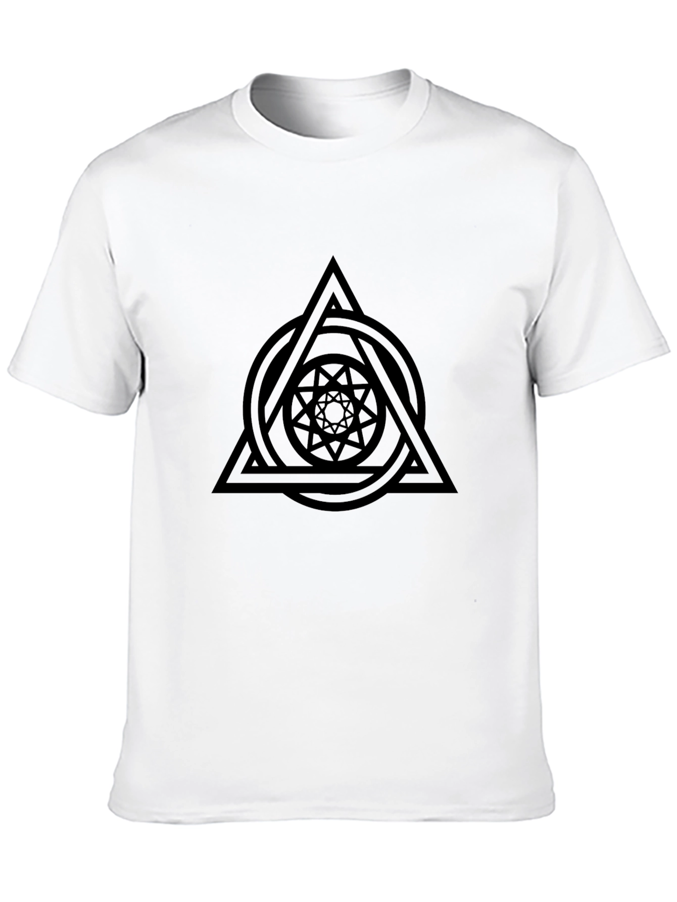 Geometric Print Black T-Shirt - Modern Casual Wear