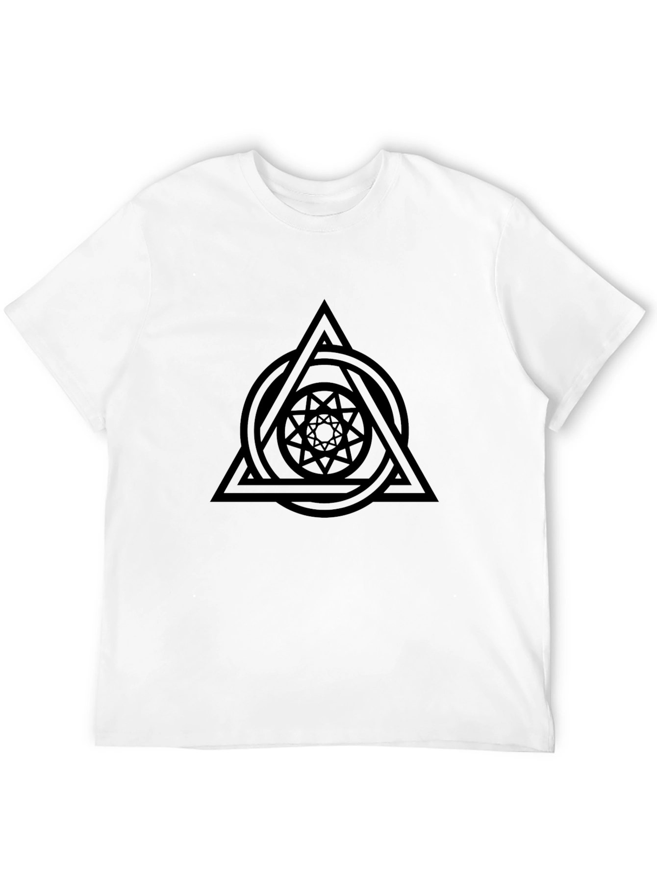 Geometric Print Black T-Shirt - Modern Casual Wear