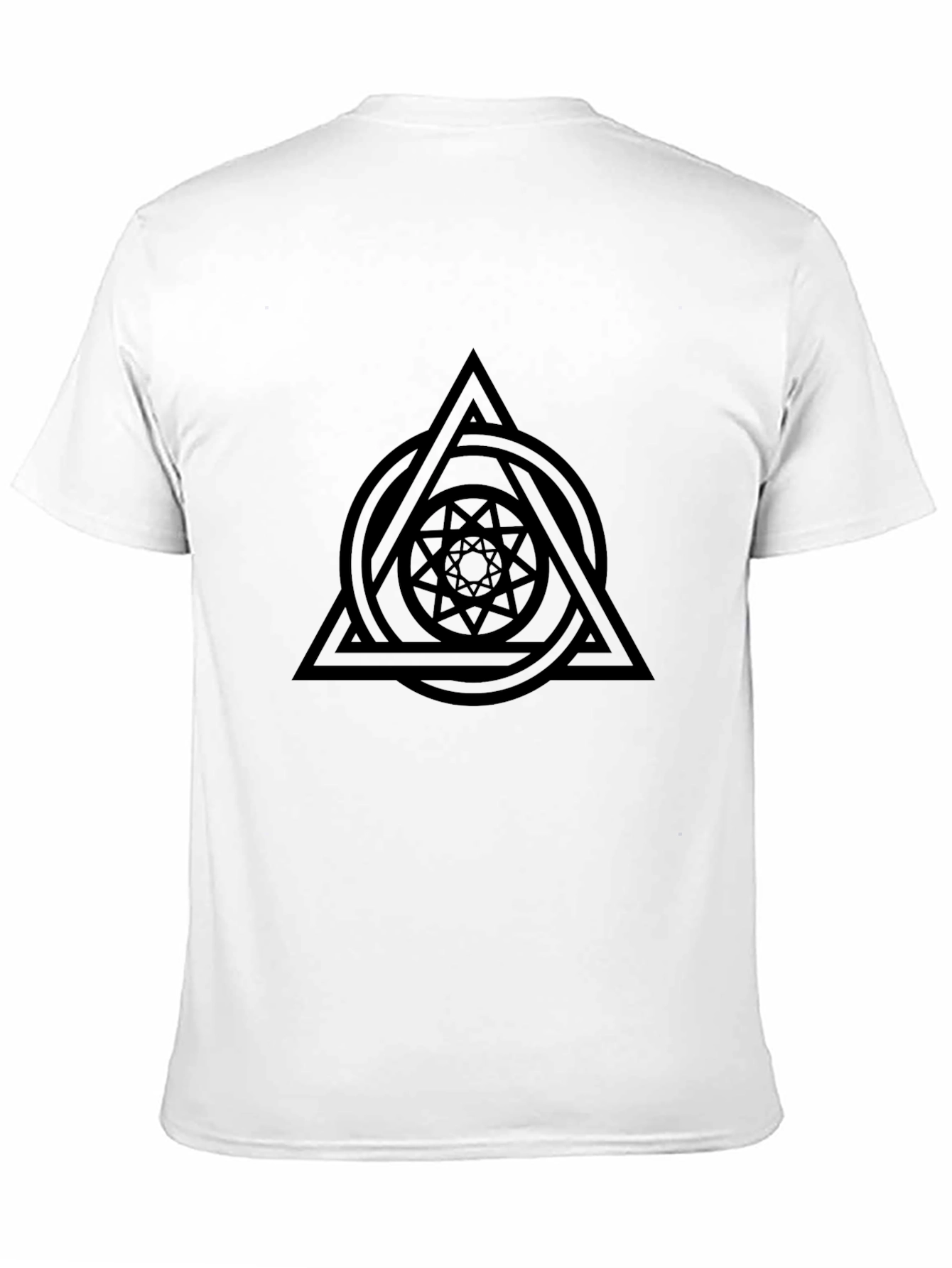 Geometric Print Black T-Shirt - Modern Casual Wear