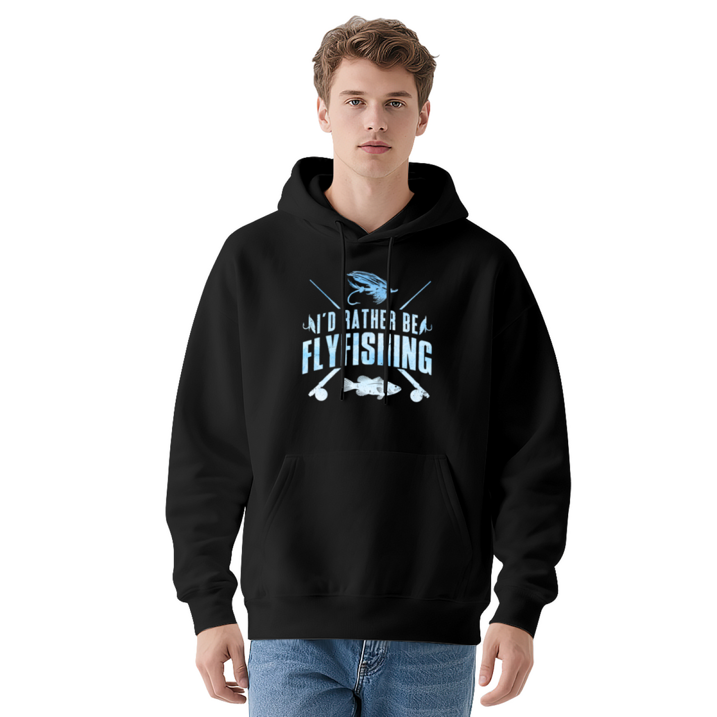 I¡¯d Rather Be Fly Fishing Retro Gray Hoodie, Breathable Outdoor Comfort
