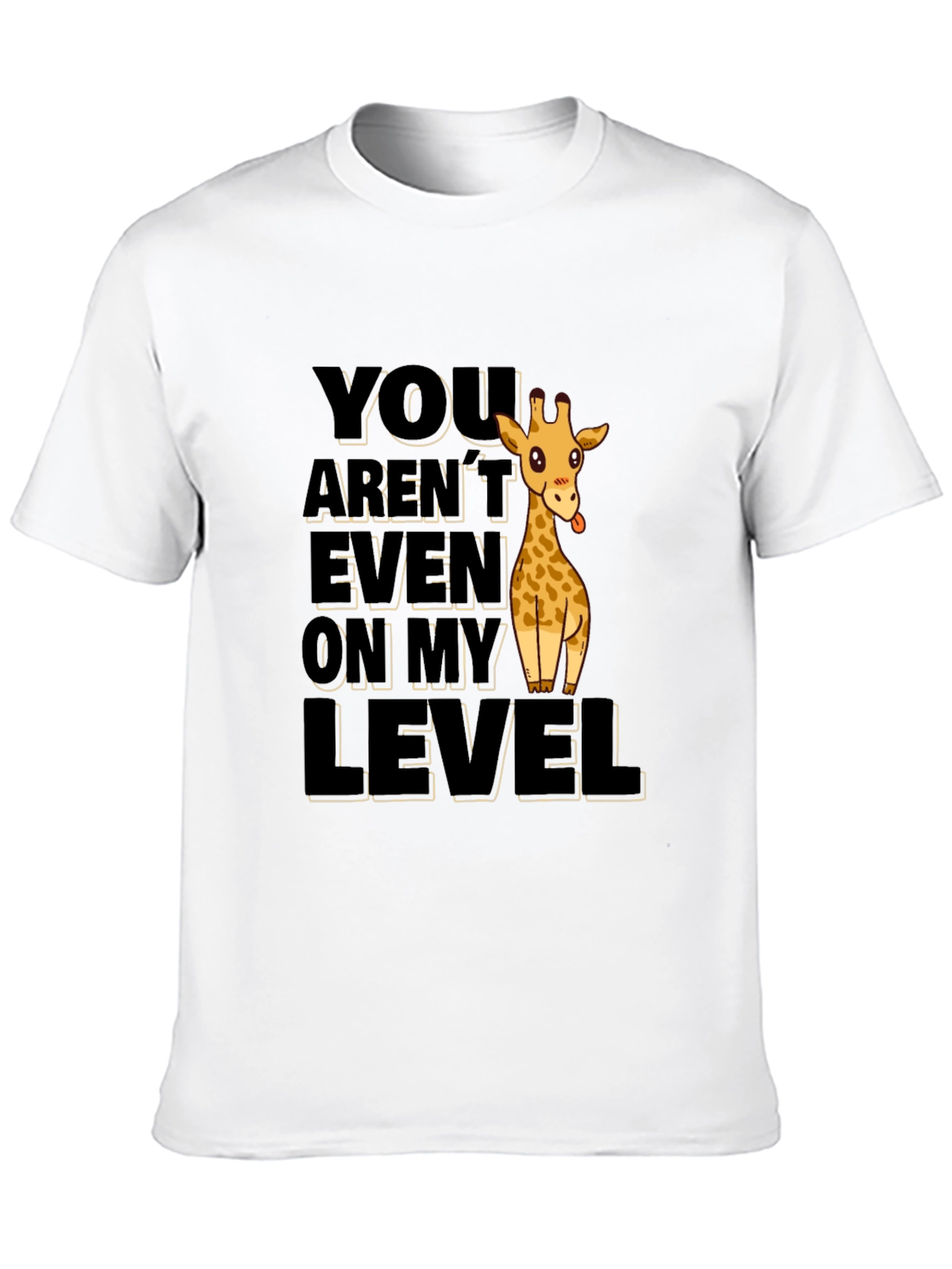 Funny Giraffe Not On My Level Black T-Shirt