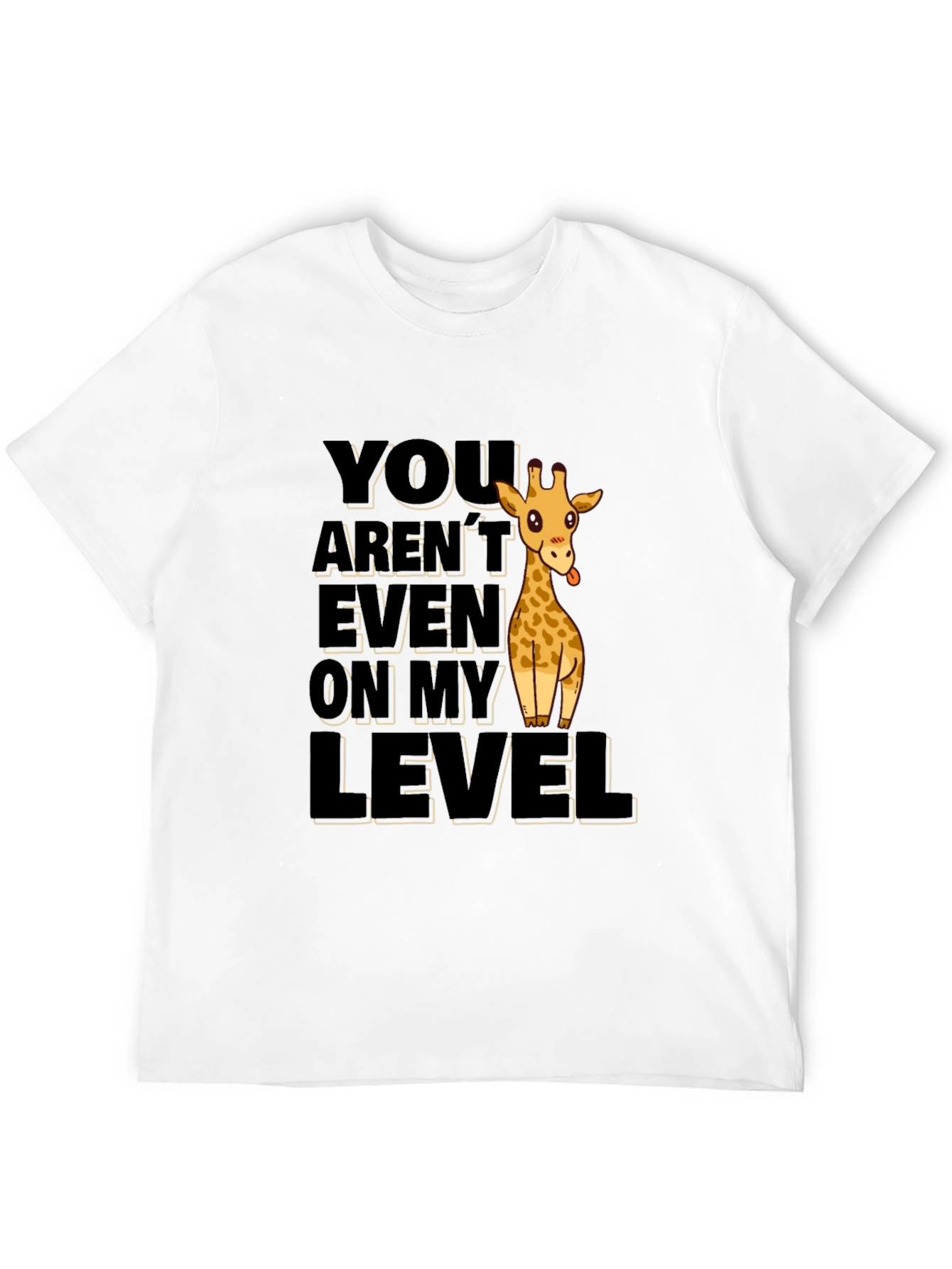 Funny Giraffe Not On My Level Black T-Shirt