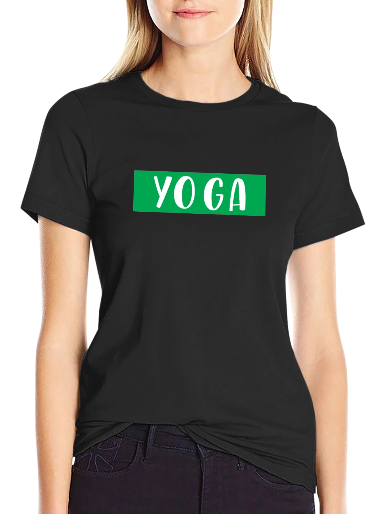 Yoga Graphic Tee - Black Cotton Blend