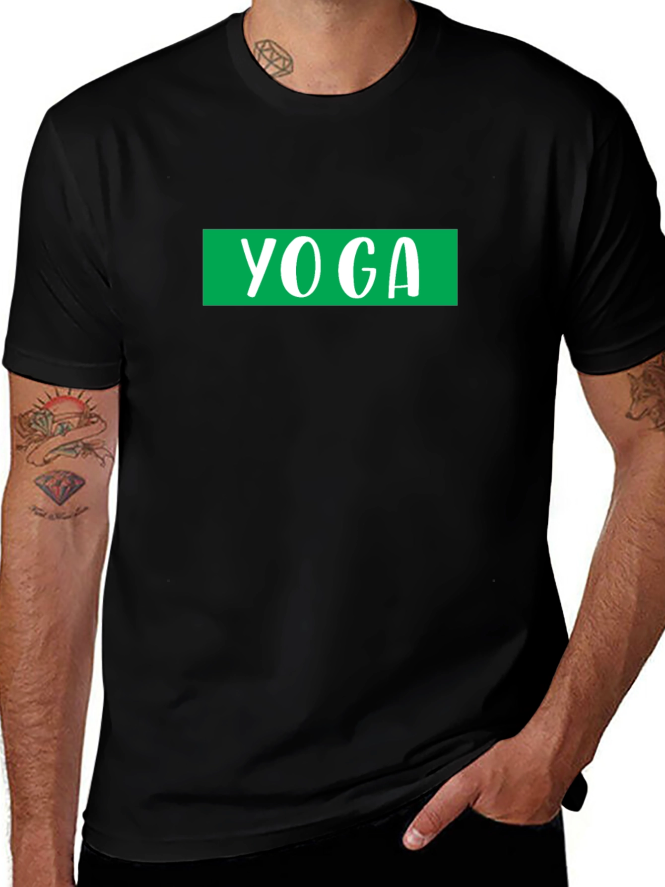 Yoga Graphic Tee - Black Cotton Blend