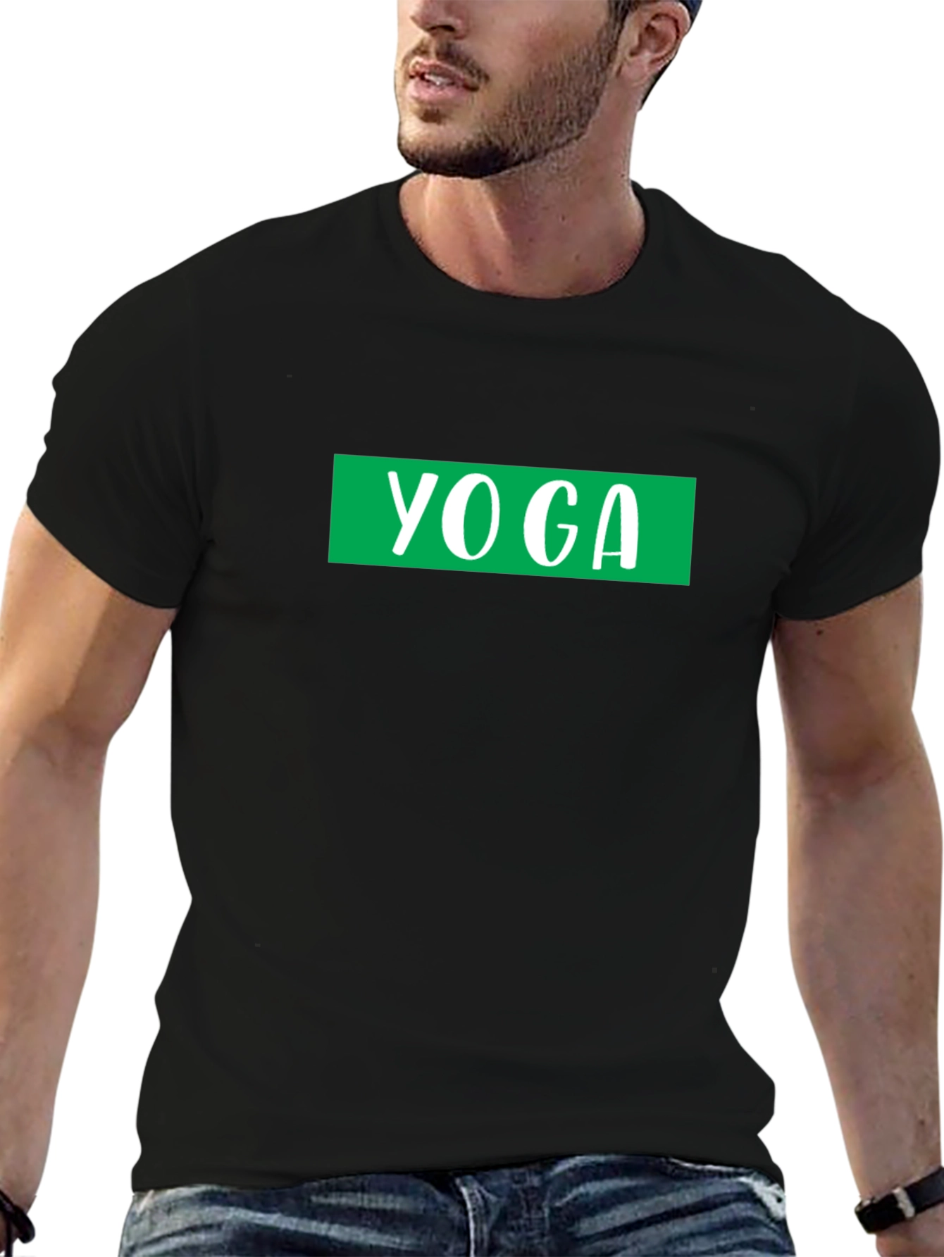 Yoga Graphic Tee - Black Cotton Blend