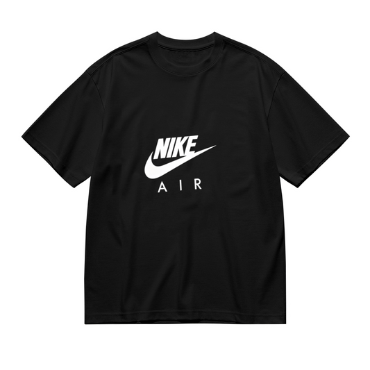 Classic Nike Air Logo Sporty Plus?Size Black Women Tee