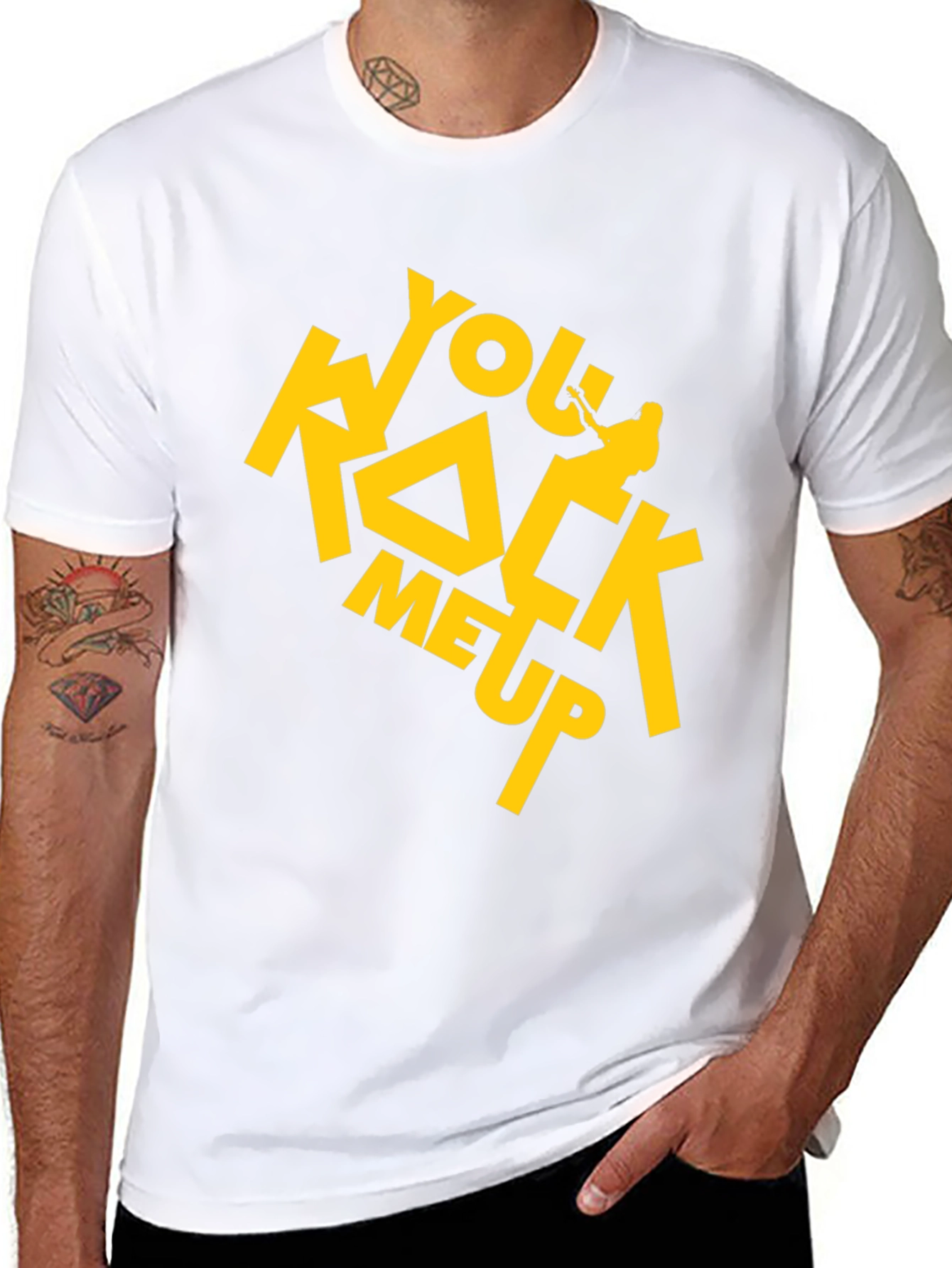 You Rock Me Up Black Graphic Tee