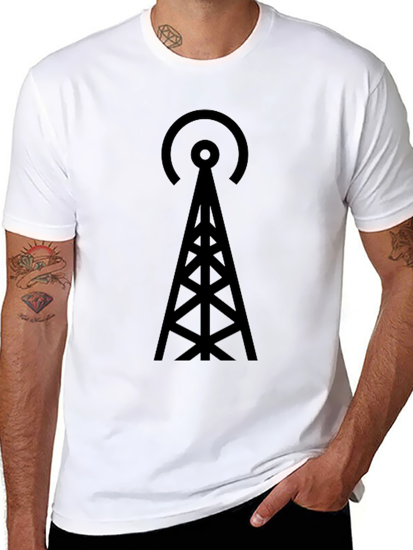 Antenna Graphic Tee - Modern Minimalist Design
