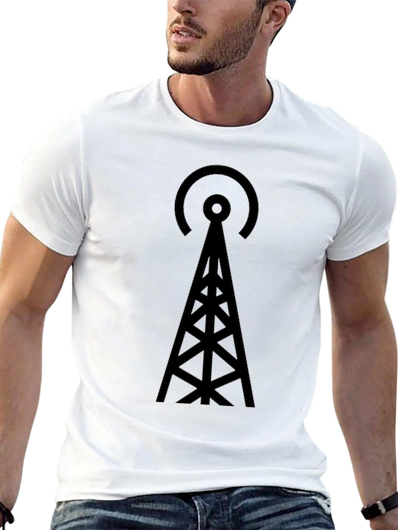 Antenna Graphic Tee - Modern Minimalist Design