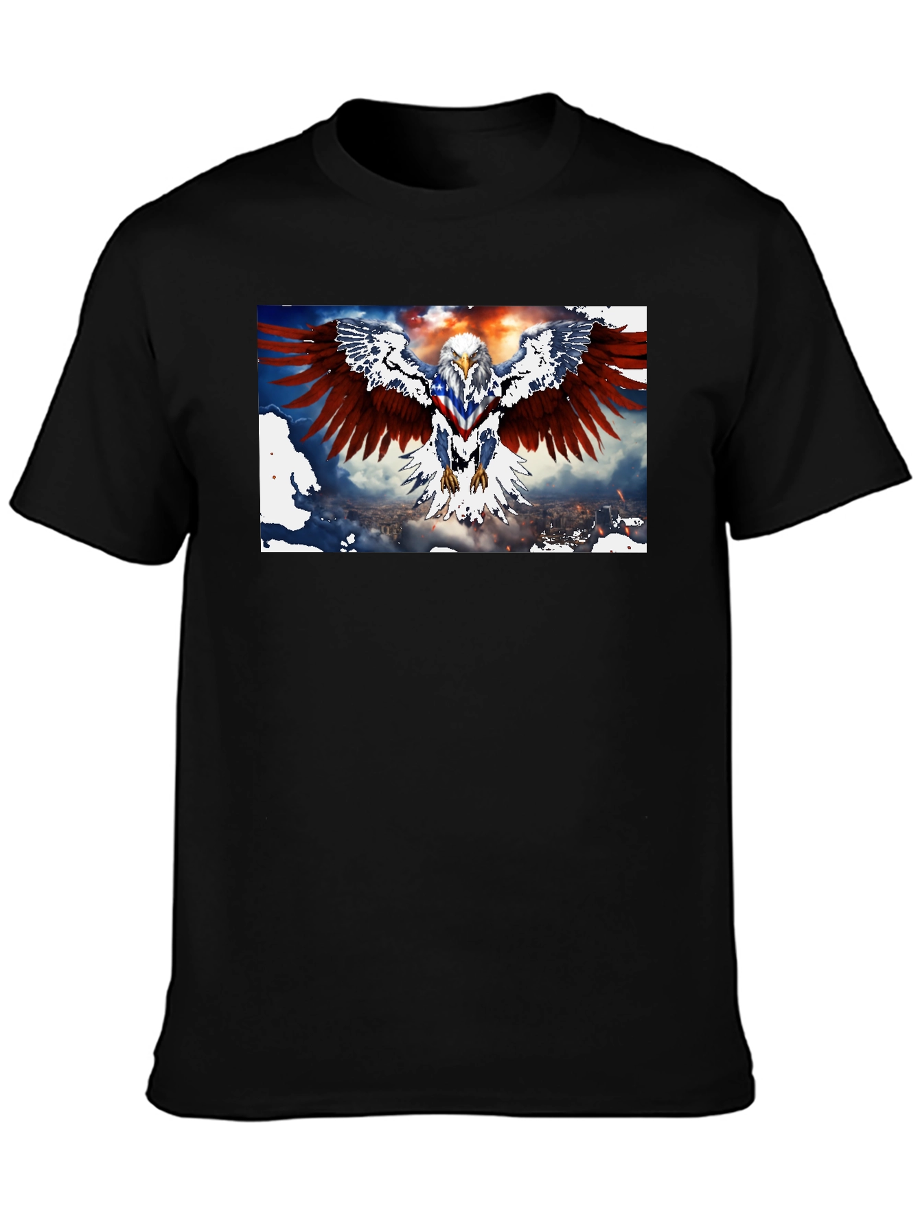 Patriotic Eagle Graphic Print T-Shirt