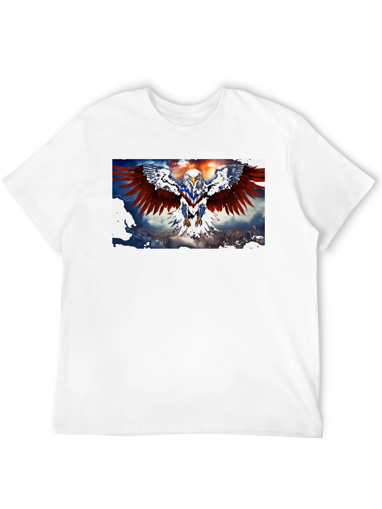 Patriotic Eagle Graphic Print T-Shirt