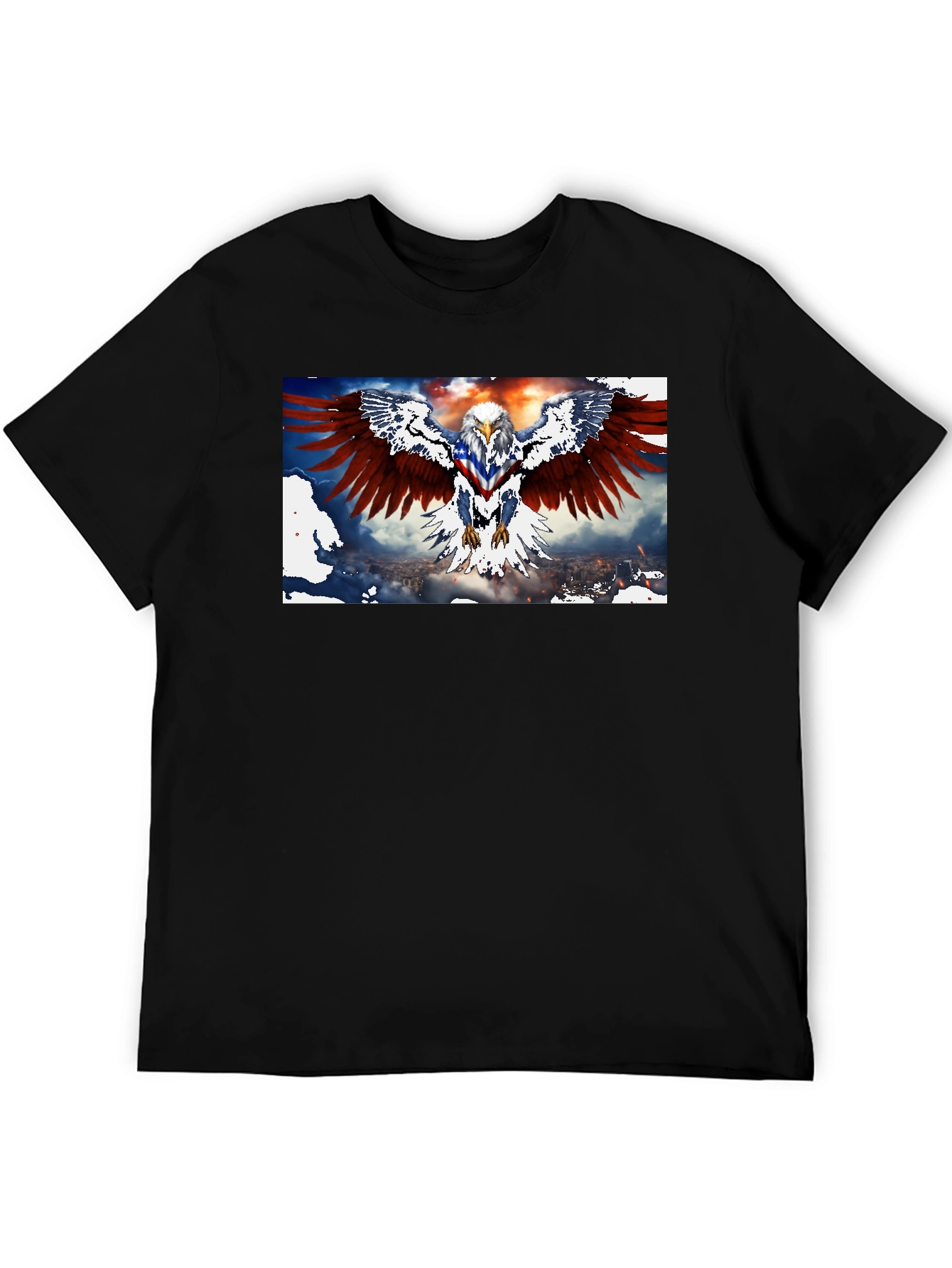 Patriotic Eagle Graphic Print T-Shirt