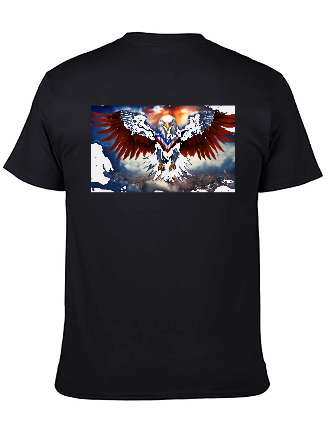 Patriotic Eagle Graphic Print T-Shirt