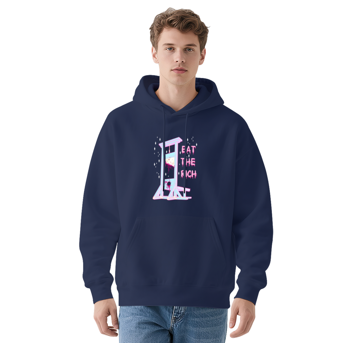 Pastel Eat The Rich Guillotine Navy Hoodie
