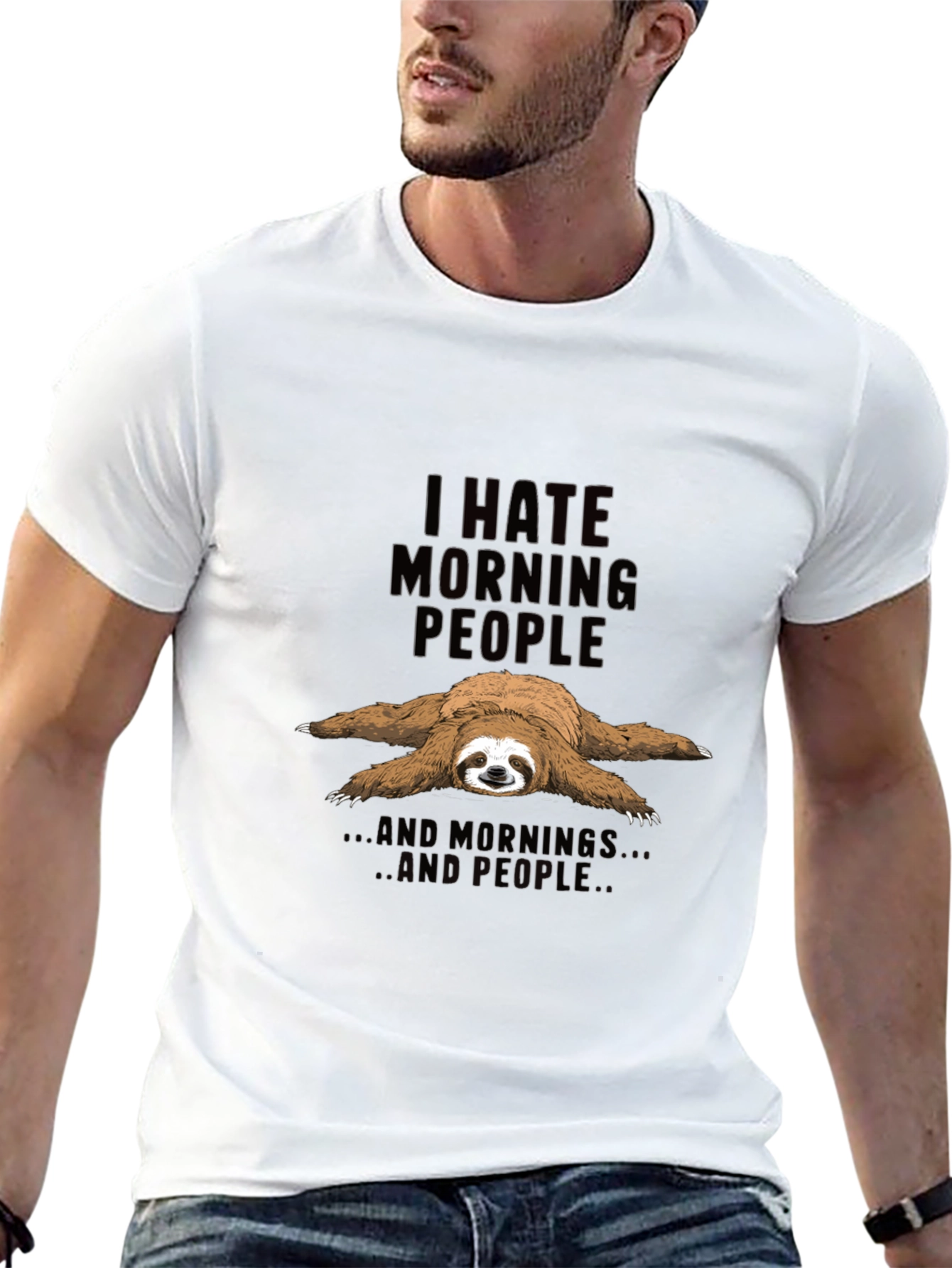 I Hate Morning People Sloth Graphic Tee