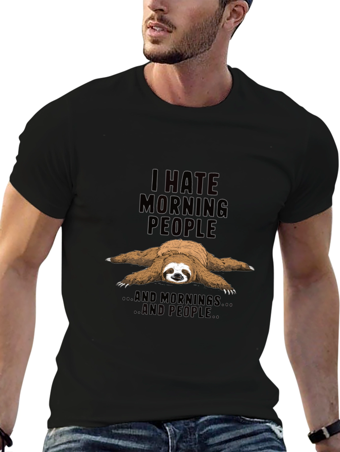 I Hate Morning People Sloth Graphic Tee