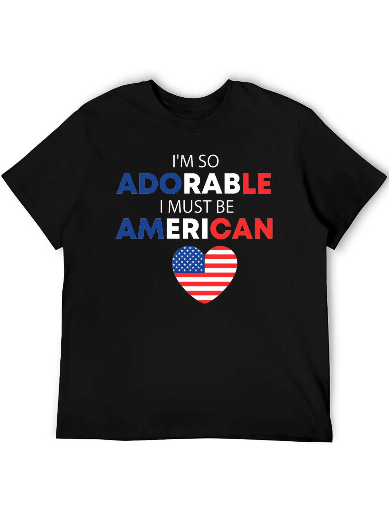 Adorable American Flag Heart Graphic Tee