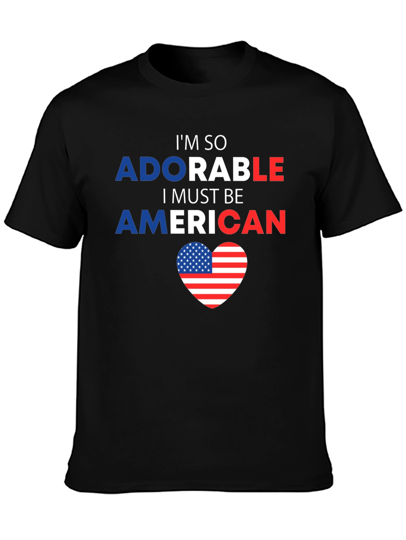 Adorable American Flag Heart Graphic Tee