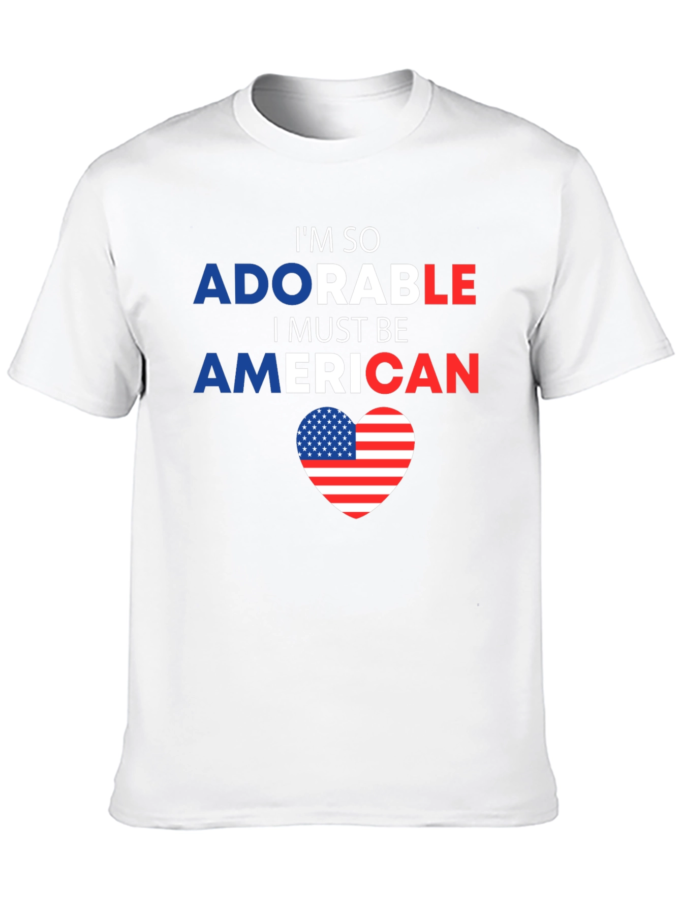 Adorable American Flag Heart Graphic Tee