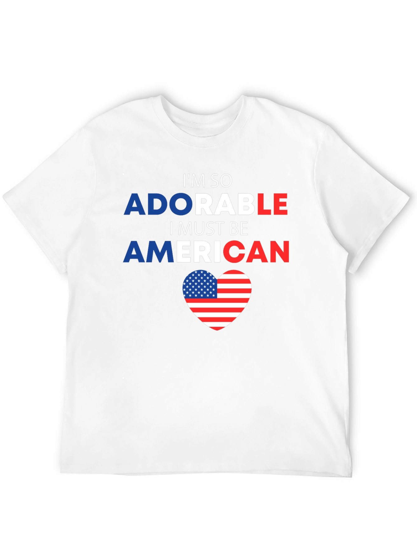 Adorable American Flag Heart Graphic Tee