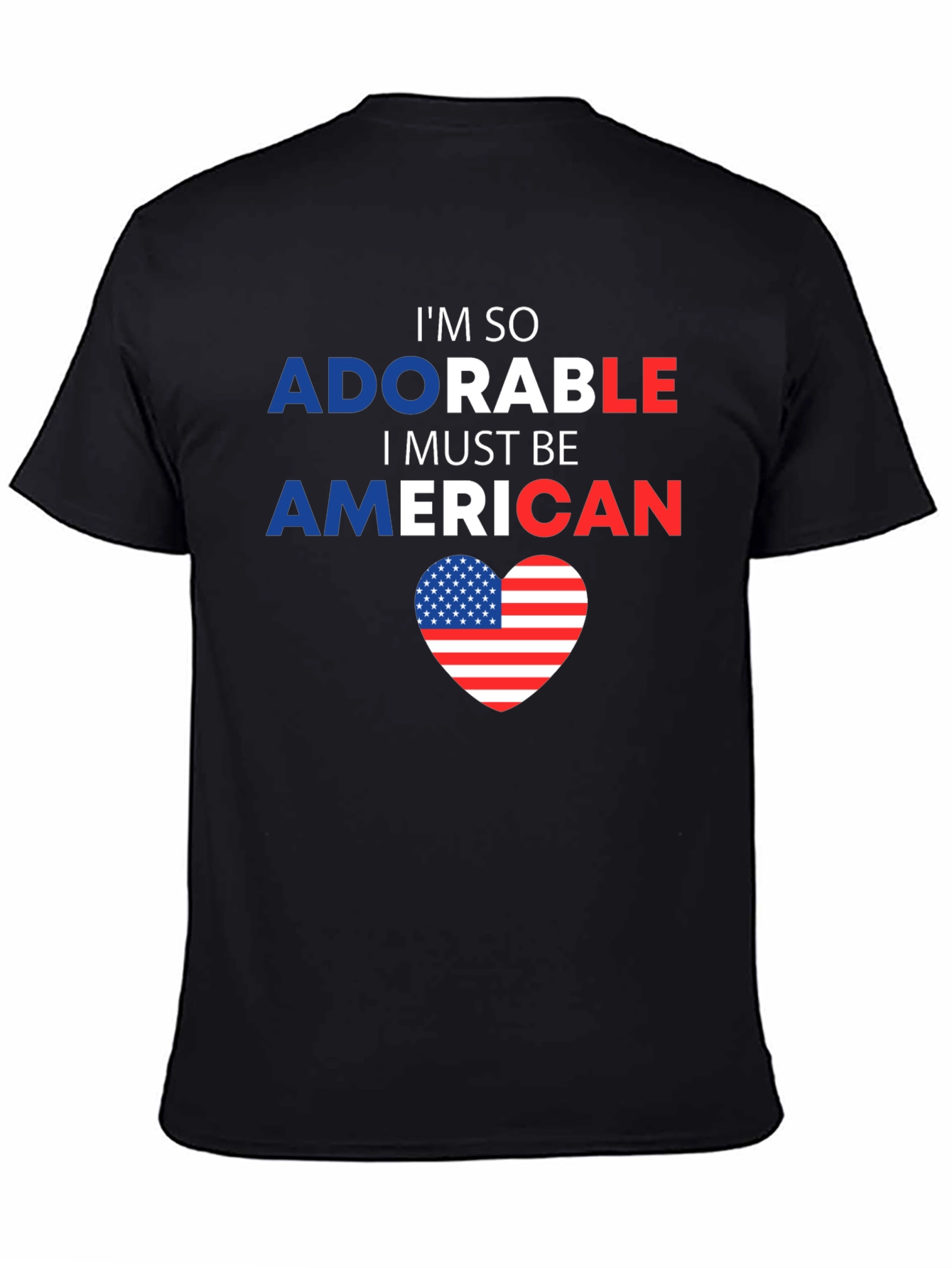 Adorable American Flag Heart Graphic Tee