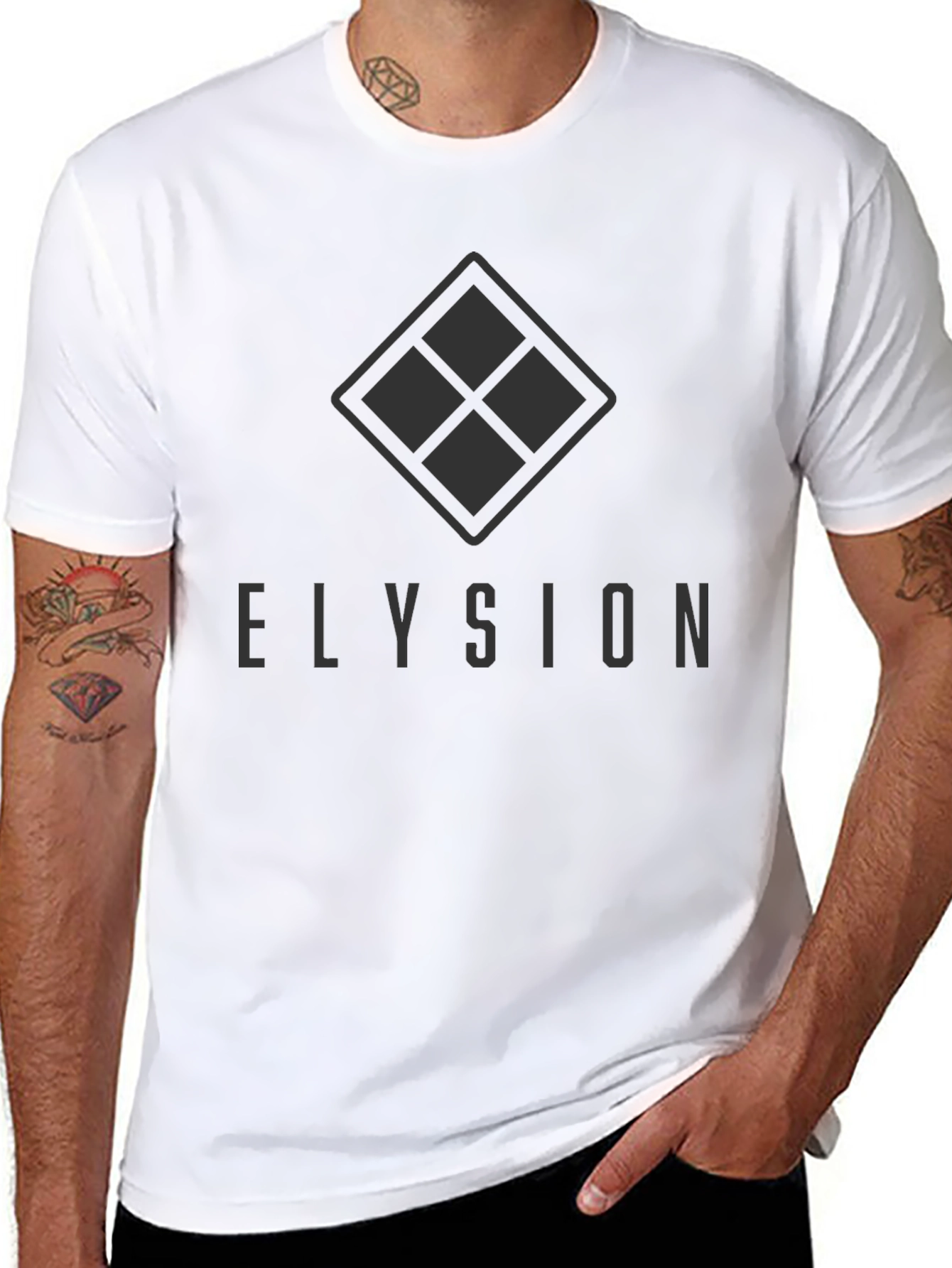 Elysion Diamond Logo Black T-Shirt